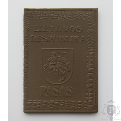 Rankų darbo lietuviškas paso dėklas "LT-grey"
